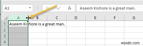 Excel의 열 너비 및 행 높이 자동 맞춤