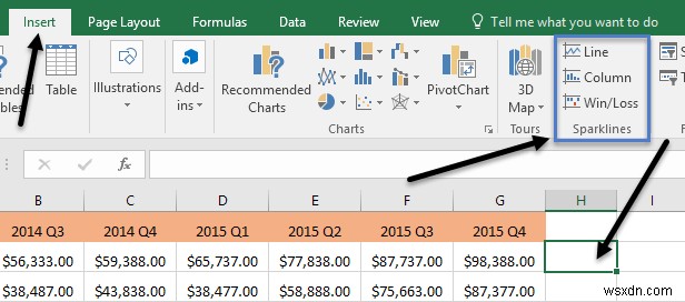 Excel에서 스파크라인을 사용하는 방법 