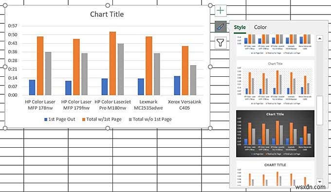 Excel 데이터 차트 작성 