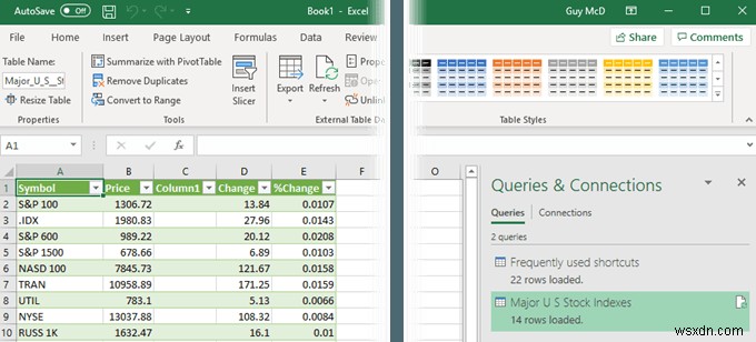 Excel을 웹에서 데이터 복사 도구로 사용 