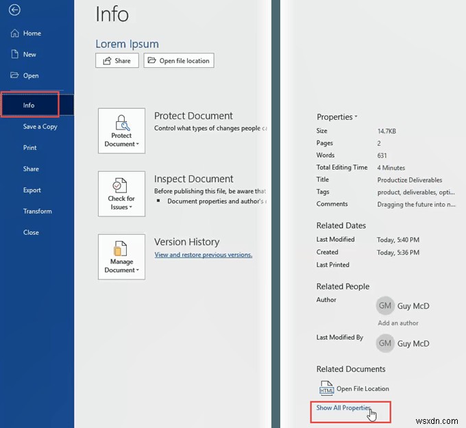 Microsoft Office 문서에서 개인 메타데이터를 완전히 삭제하는 방법 