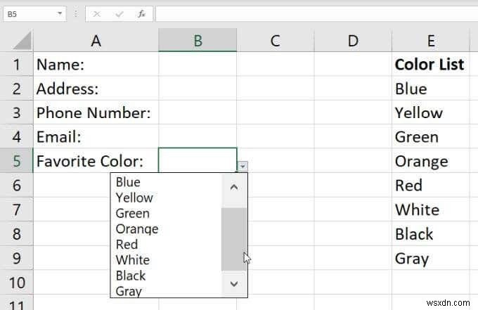 Excel에서 드롭다운 목록을 만드는 방법