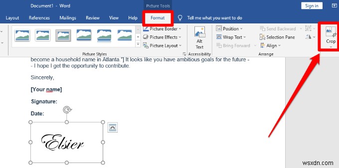 Microsoft Word 문서에 서명을 삽입하는 방법