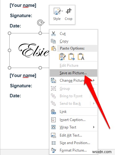 Microsoft Word 문서에 서명을 삽입하는 방법