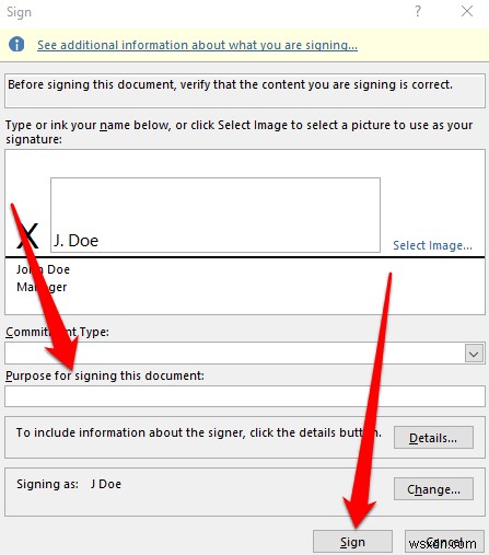 Microsoft Word 문서에 서명을 삽입하는 방법