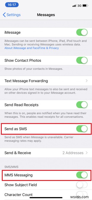 iPhone에서 SMS 메시지를 보낼 수 없는 문제 수정