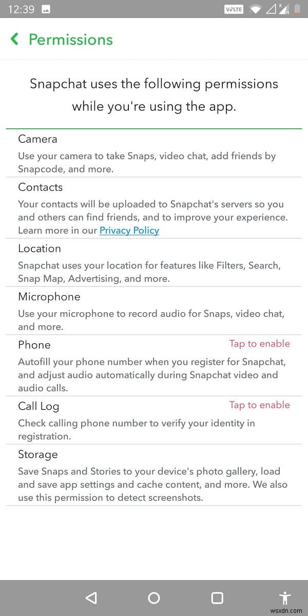 Snapchat에서 카메라 액세스를 허용하는 방법