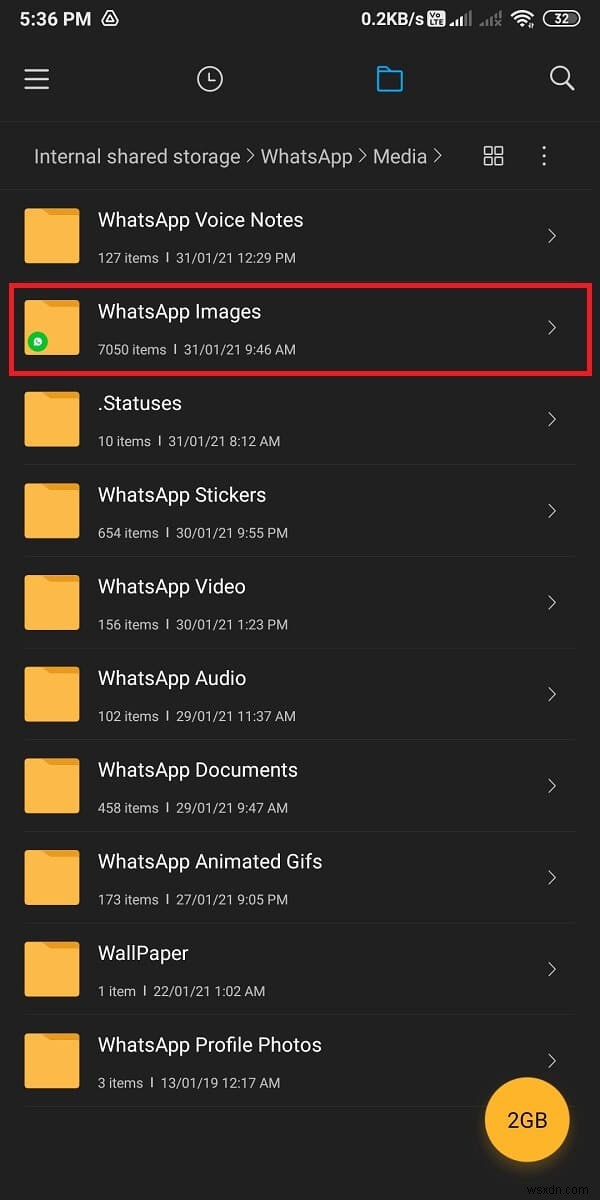 갤러리에 표시되지 않는 Whatsapp 이미지를 수정하는 방법