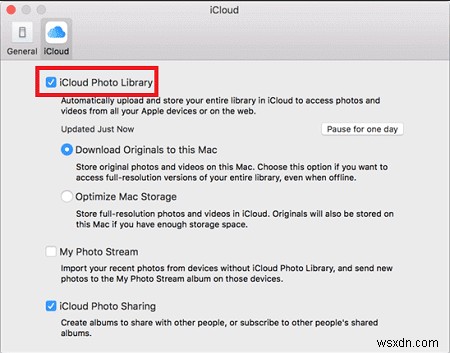 iCloud 사진이 PC에 동기화되지 않는 문제 수정