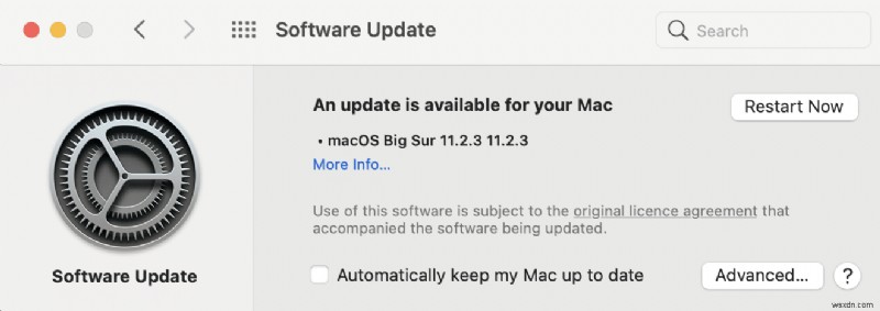 MacOS Big Sur 설치 실패 오류 수정