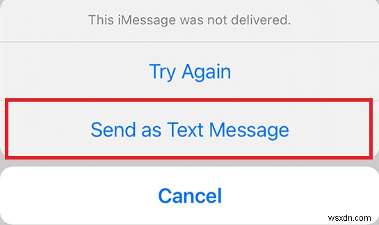 이 메시지를 보내려면 iMessage를 활성화해야 하는 문제 수정