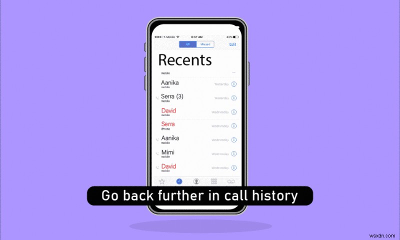 iPhone의 통화 기록에서 더 뒤로 돌아가는 방법