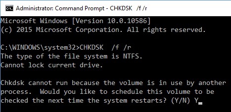 디스크 검사 유틸리티(CHKDSK)로 파일 시스템 오류 수정 