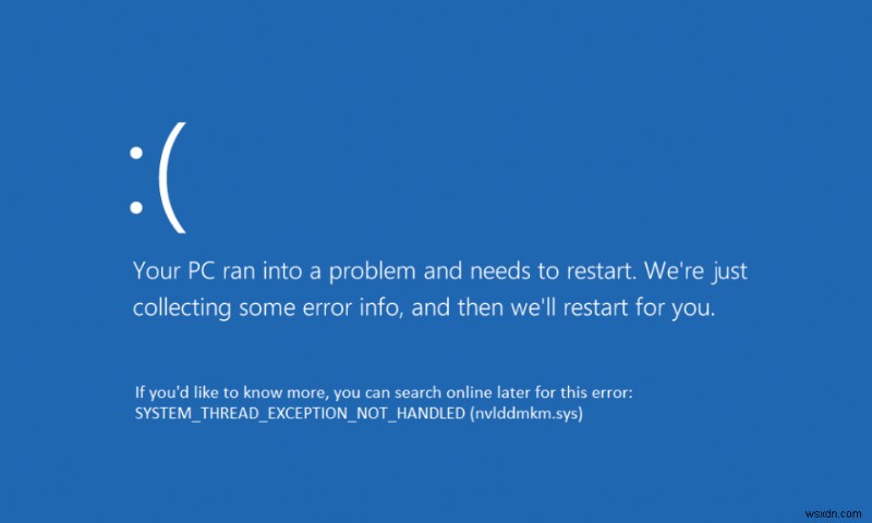 시스템 스레드 예외가 처리되지 않는 오류 Windows 10 수정 