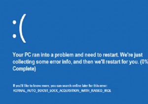 커널 자동 부스트 잠금 획득 Windows 10 수정 