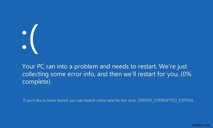 [해결됨] Windows 10에서 드라이버 손상 Expool 오류 