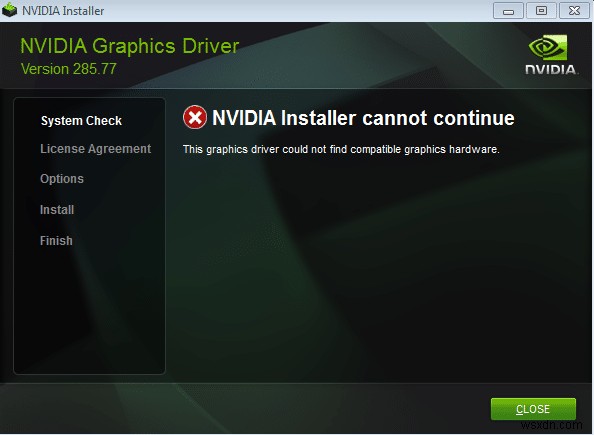 [해결됨] NVIDIA 설치 프로그램이 오류를 계속할 수 없음 