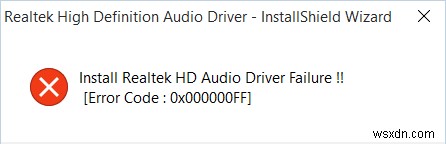 Realtek HD 오디오 드라이버 설치 실패 오류 수정 