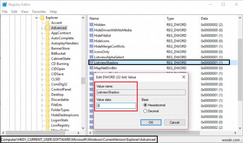 Windows 10에서 바탕 화면 아이콘의 그림자를 비활성화합니다. 