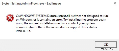 Windows 10에서 SystemSettingsAdminFlows 오류 수정 