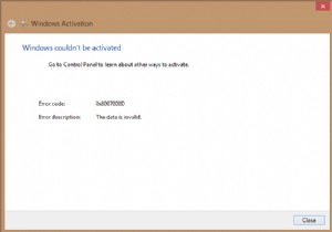 Windows 정품 인증을 시도할 때 오류 코드 0x8007000D 수정 