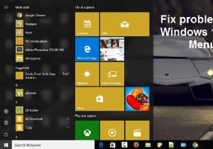 Windows 10 시작 메뉴 문제 수정 