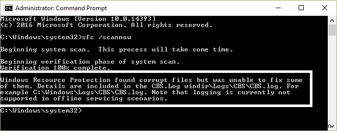 Windows 리소스 보호에서 손상된 파일을 찾았지만 일부를 수정할 수 없음 [해결됨] 