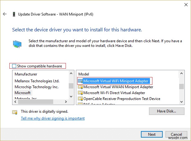 Microsoft Virtual Wifi Miniport 어댑터 드라이버 문제 [해결됨] 