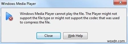 Windows Media Player에서 MOV 파일을 재생할 수 없는 수정 