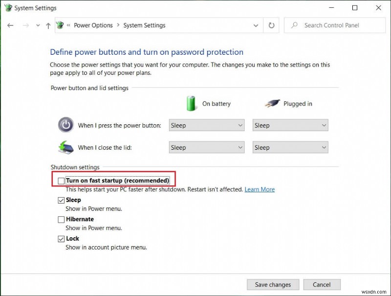 Fix Windows 10이 완전히 종료되지 않음