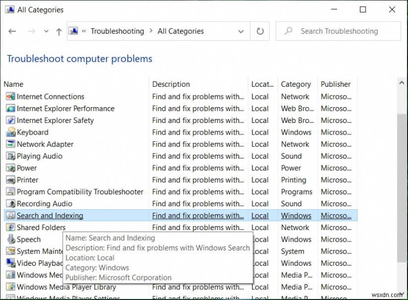 Windows 10에서 검색이 작동하지 않는 문제 수정 