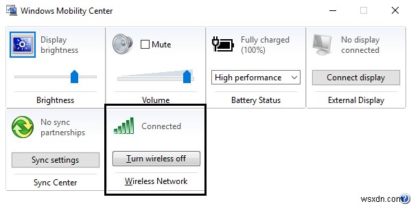 Windows 10에서 WiFi 아이콘 수정이 회색으로 표시됨 