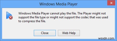 Windows Media Player에서 파일을 재생할 수 없는 문제 수정 