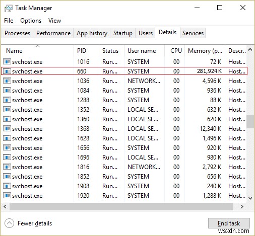 svchost.exe(netsvcs)에 의한 높은 CPU 사용량 수정 