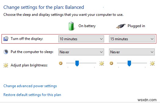 Windows 10에서 잠금 화면 시간 초과 설정 변경 