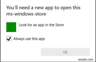 이것을 열려면 새 앱이 필요합니다 – ms-windows-store 