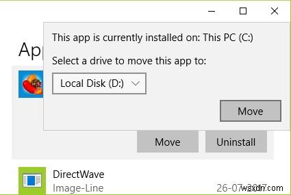 Windows 10 앱을 다른 드라이브로 이동하는 방법