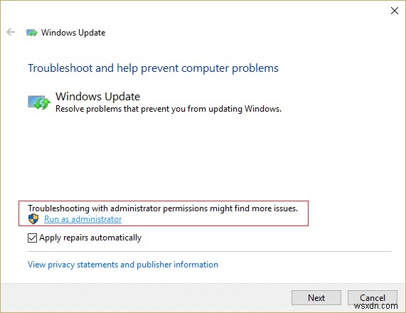 Windows 업데이트 멈춤 또는 고정 수정 