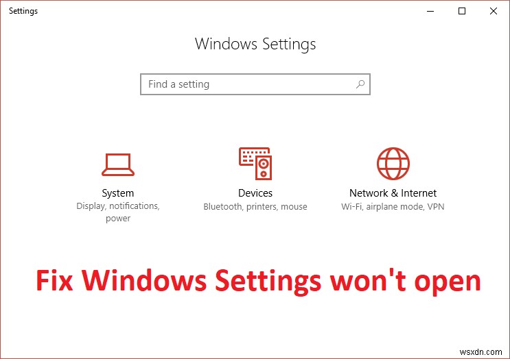 Windows 10 설정이 열리지 않는 문제 수정 