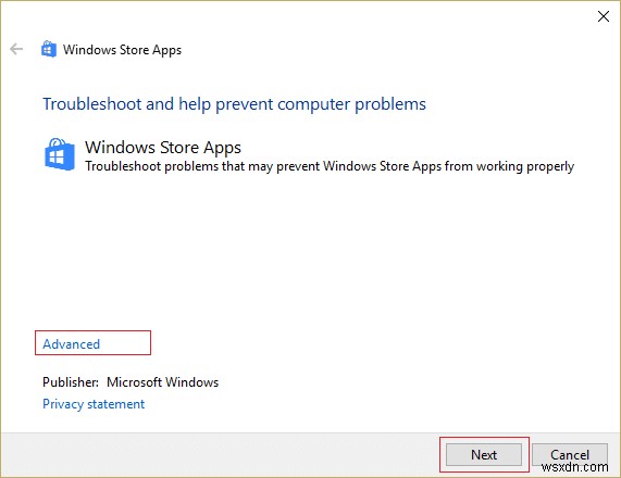 Windows Store 캐시가 손상되었을 수 있는 오류 수정 