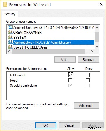 Windows 레지스트리 키의 모든 권한 또는 소유권을 가져오는 방법 