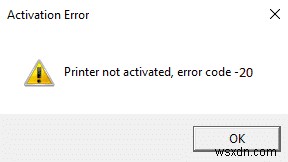 프린터가 활성화되지 않음 오류 코드 20을 수정하는 방법 