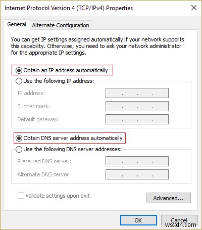 Windows 10에서 WiFi에 DHCP가 활성화되어 있지 않은 문제 수정 