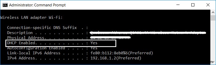 Windows 10에서 WiFi에 DHCP가 활성화되어 있지 않은 문제 수정 