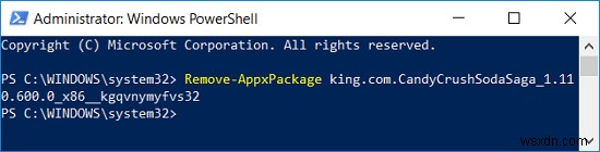 Windows 10에서 Candy Crush Soda Saga 제거 
