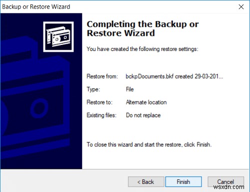 Windows 10에서 NTBackup BKF 파일을 복원하는 방법 