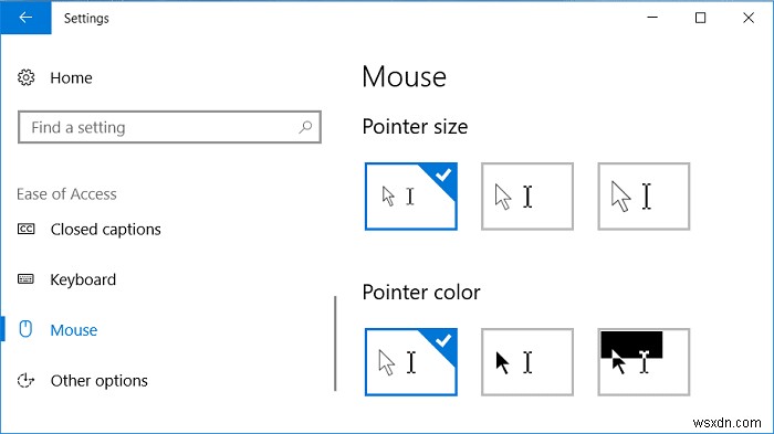 Windows 10에서 마우스 포인터를 변경하는 방법 