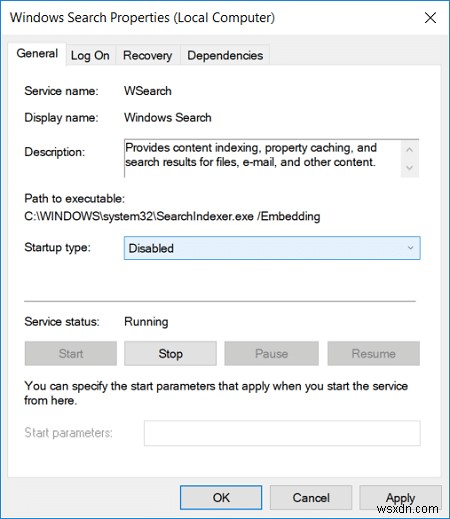 Searchindexer.exe 높은 CPU 사용량 수정 