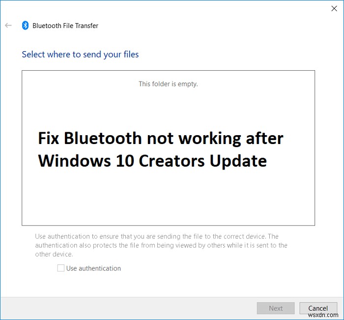 Windows 10 Creators Update 후 Bluetooth가 작동하지 않는 문제 수정 