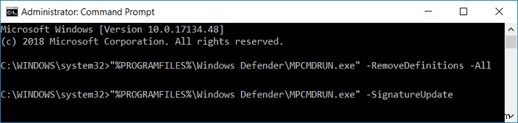 Windows Defender 업데이트가 오류 0x80070643으로 실패하는 문제 수정 